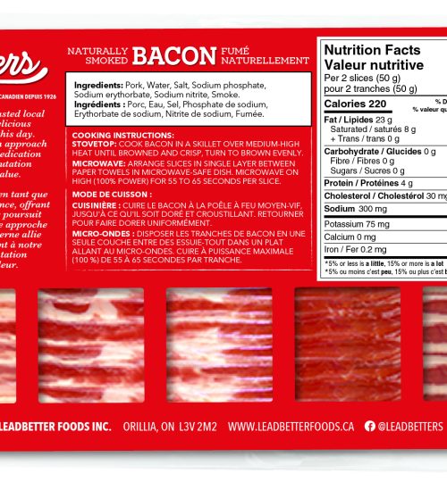 PRF-BS00 - Bacon Sliced D-Smoked CC VP 500g Back